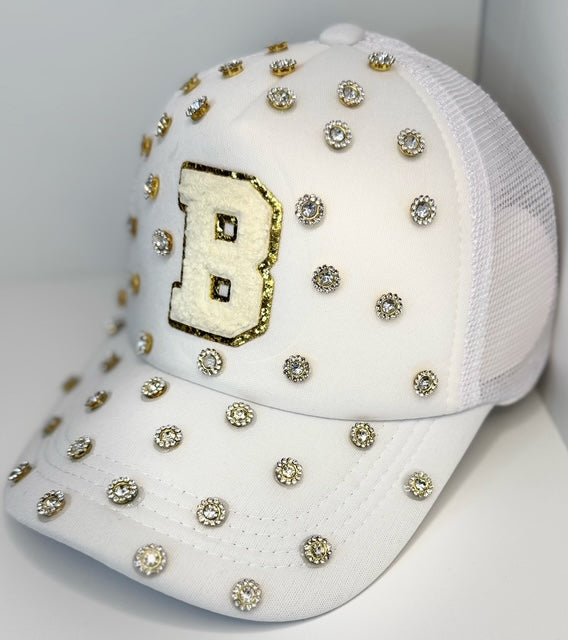 AHC Jeweled Rhinestone Mesh Trucker Cap