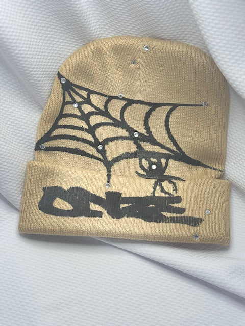 RHINESTONE SPIDER WEB BEANIE
